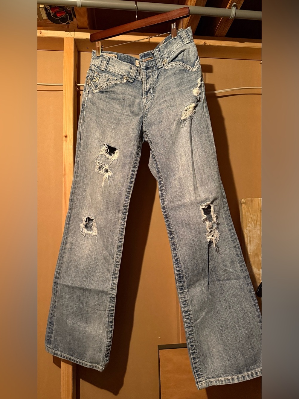 Men’s 29  MEK DNM Denim bootcut jeans Light Blue Distressed Jeans